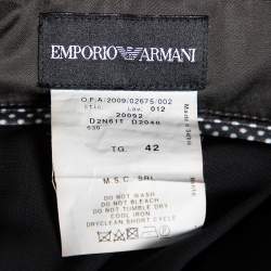 Pre Owned Emporio Armani Dark Grey Sateen Pocketed Maxi Skirt M