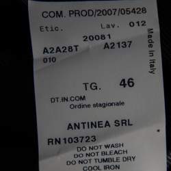 Pre Owned Emporio Armani Monochrome Houndstooth Printed Wool Short Dress L