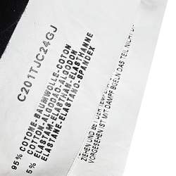 Pre Owned Emporio Armani Black Butterfly Print Cotton Sequins Top M