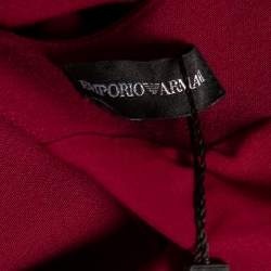 Pre Owned Emporio Armani Pink Knit Jacket Detailed Cap Sleeve Dress M