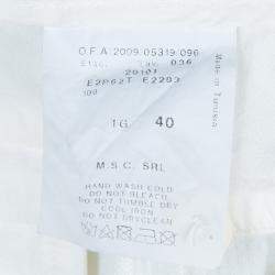 Pre Owned Emporio Armani White Straight Fit Trousers S