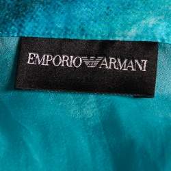 Emporio Armani Blue Printed Silk Top M