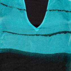 Emporio Armani Blue Printed Silk Top M