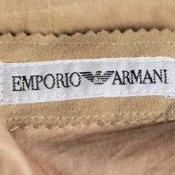 Pre Owned Emporio Armani Vintage Beige Suede Button Front Jacket XL