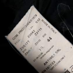 Pre Owned Emporio Armani Black Pinstriped Crepe Single Breasted Suit M