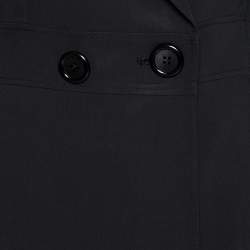 Pre Owned Emporio Armani Vintage Black Wool Belt Detailed Tailored Suit M