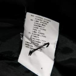 Pre Owned Emporio Armani Black Textured Crepe & Satin Trimmed Single Breasted Suit M