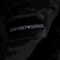 Pre Owned Emporio Armani Black Jacquard Single Breasted Blazer M