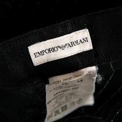 Pre Owned Emporio Armani Black Pinstriped Crepe Front Tie Detail Single Breasted Suit M