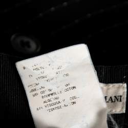 Pre Owned Emporio Armani Black Pinstriped Crepe Front Tie Detail Single Breasted Suit M