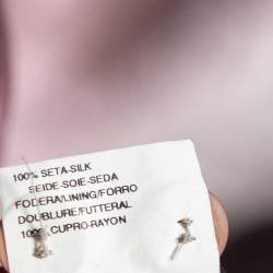 Pre Owned Emporio Armani Pink & Grey Silk Pants M