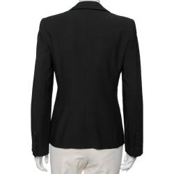 Pre Owned Emporio Armani Black Wool Single Breasted Blazer S