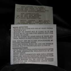 Pre Owned Emporio Armani Vintage Black Leather Knee Length Skirt M