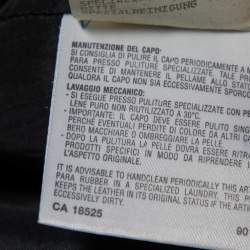 Pre Owned Emporio Armani Vintage Black Leather Knee Length Skirt M