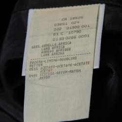 Pre Owned Emporio Armani Vintage Black Leather Knee Length Skirt M