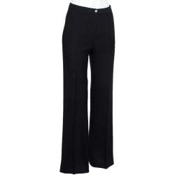 Pre Owned Emporio Armani Black Wool Flared Leg Pants S