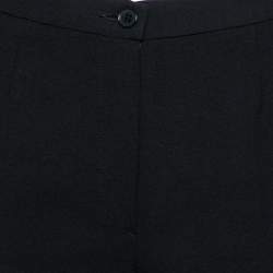 Pre Owned Emporio Armani Black Wool Flared Leg Pants S