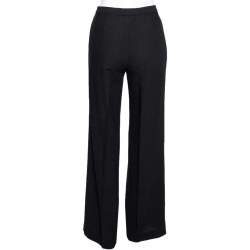 Pre Owned Emporio Armani Black Wool Flared Leg Pants S