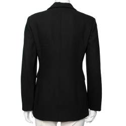 Pre Owned Emporio Armani Black Wool Single Breasted Blazer S