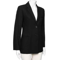 Pre Owned Emporio Armani Black Wool Single Breasted Blazer S