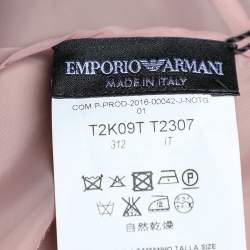 Pre Owned Emporio Armani Pink Taffeta Sheer Sleeveless Top M