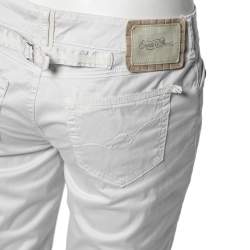 Pre Owned Emporio Armani  White Cotton Regular Fit Pants M