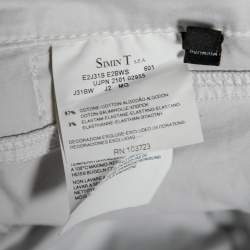 Pre Owned Emporio Armani  White Cotton Regular Fit Pants M