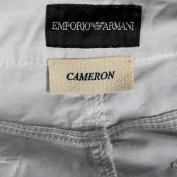Pre Owned Emporio Armani  White Cotton Regular Fit Pants M
