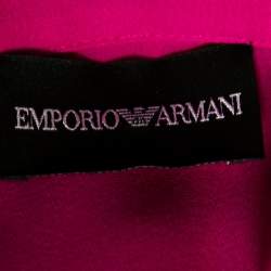 Pre Owned Emporio Armani Purple Silk Button Front Blouse L