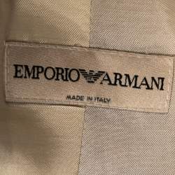 Pre Owned Emporio Armani Red Printed Silk Blazer M