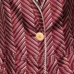 Pre Owned Emporio Armani Red Printed Silk Blazer M