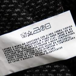 Pre Owned Emporio Armani Grey Wool Knot Detailed Front Sleeveless Top S