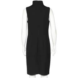 Pre Owned Emporio Armani Black Crepe High Neck Sleeveless Midi Dress L