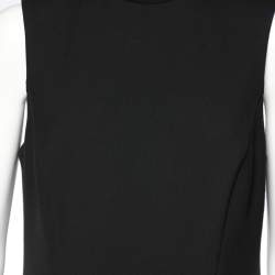 Pre Owned Emporio Armani Black Crepe High Neck Sleeveless Midi Dress L