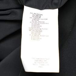 Pre Owned Emporio Armani Black Crepe High Neck Sleeveless Midi Dress L