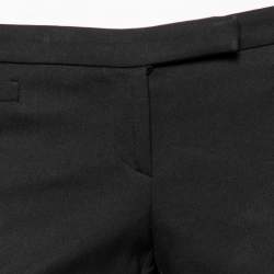 Pre Owned Emporio Armani Black Wool Straight Fit Trousers M