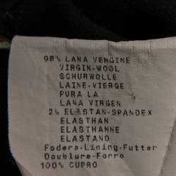 Pre Owned Emporio Armani Black Wool Straight Fit Trousers M