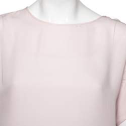 Pre Owned Emporio Armani Powder Pink Crepe Silk Blouse M