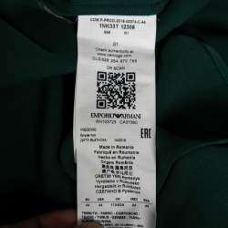 Pre Owned Emporio Armani Green Silk Cap Sleeve Top M