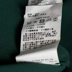 Pre Owned Emporio Armani Green Silk Cap Sleeve Top M