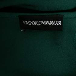 Pre Owned Emporio Armani Green Silk Cap Sleeve Top M