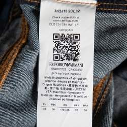 Pre Owned Emporio Armani J15 Navy Blue Denim Girl Fit Jeans L