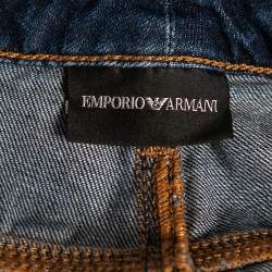 Pre Owned Emporio Armani J15 Navy Blue Denim Girl Fit Jeans L