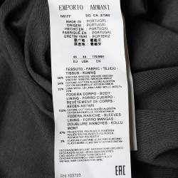 Pre Owned Emporio Armani Grey Terry Zip Front Jacket M