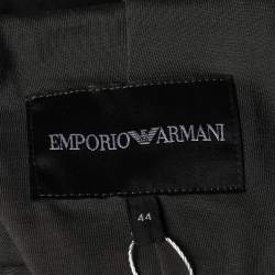 Pre Owned Emporio Armani Grey Terry Zip Front Jacket M