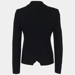 Pre Owned Emporio Armani Black Crepe Single Breasted Blazer S