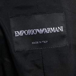 Pre Owned Emporio Armani Black Crepe Single Breasted Blazer S