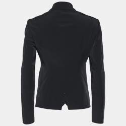 Pre Owned Emporio Armani Black Synthetic Single Breasted Blazer S