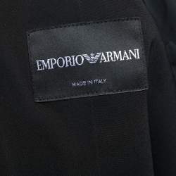 Pre Owned Emporio Armani Black Synthetic Single Breasted Blazer S
