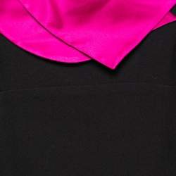 Pre Owned Emporio Armani Black and Pink Wool Top M